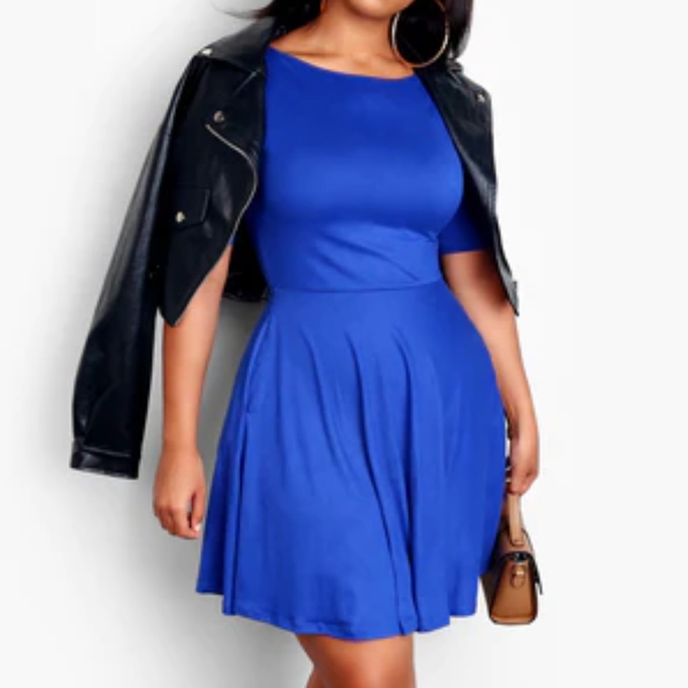 Boatneck mini skater dress